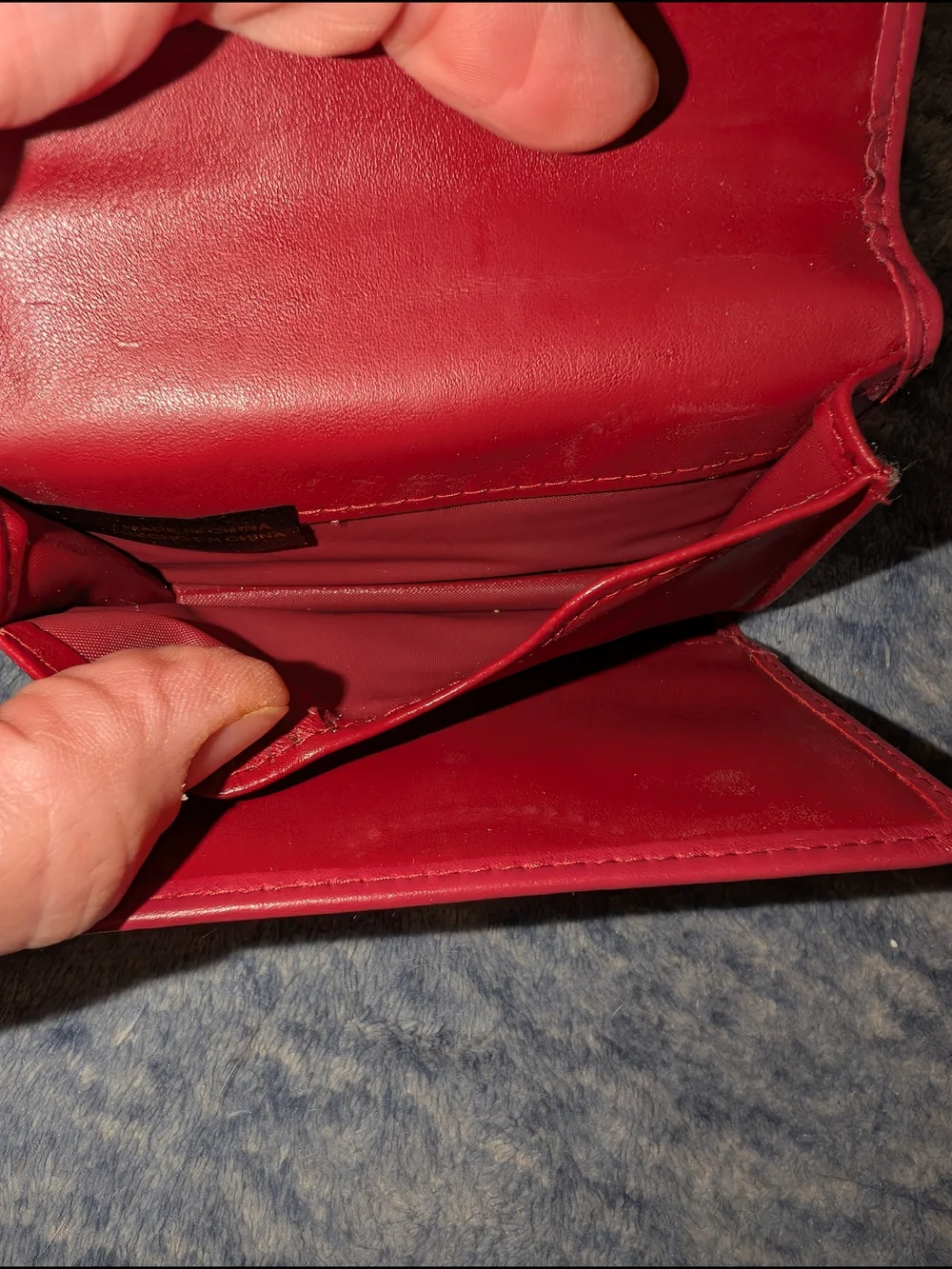 Buxton Red Card Holder Wallet with Contrast Stitching